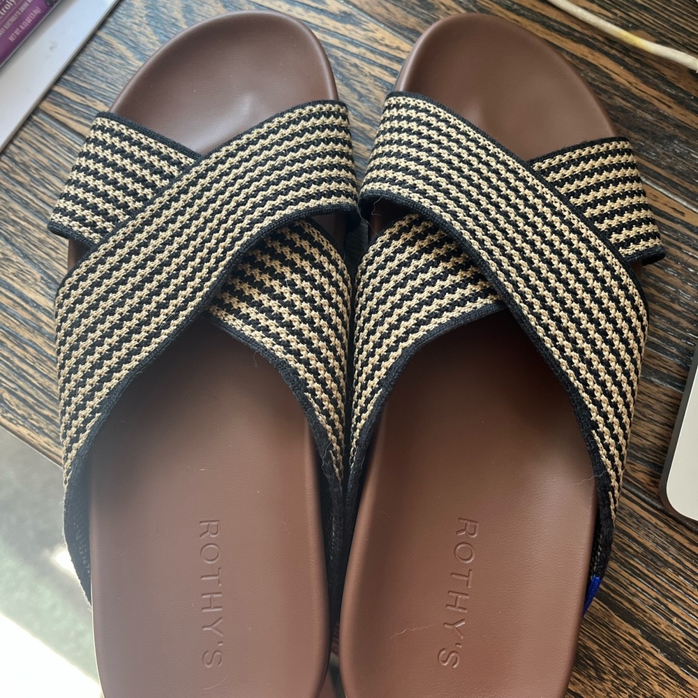 Rothy's Black and Tan Sandals with Elegant Style